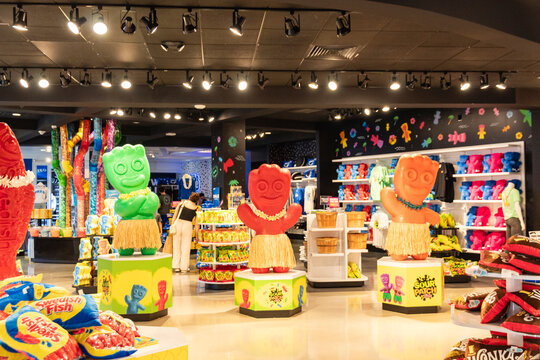 Sour Patch Kids on display at the Sour Patch Kids candy store at the Ala Moana Center, Honolulu.