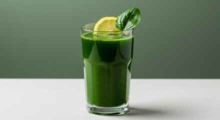 Refreshing Green Smoothie in Glass