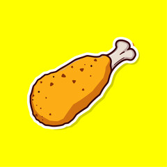 Vector Illustration of a Crispy Breaded Chicken Drumstick