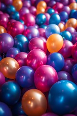 Numerous colorful balloons fill the frame in a vibrant festive display