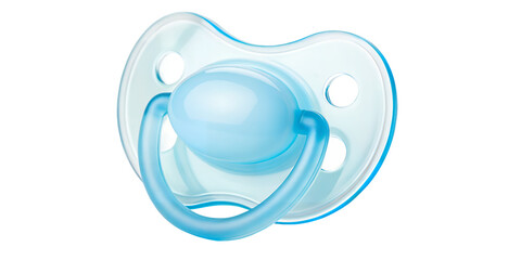 Soothing Comfort: A baby's blue pacifier, designed for soothing and calming, is presented in sharp focus
