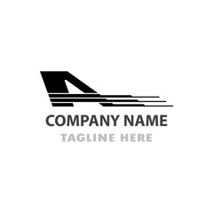 Abstract logo with stylized letter and speed lines