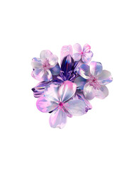 Futuristic Crystal Flowers with Neon Glow without Background