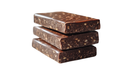 Protein bar with chocolate on a white background