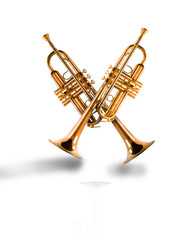Golden Trumpets Crossed Without Background