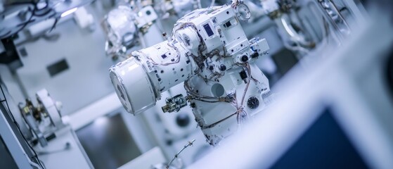 Engineers designing AI powered space exploration robots, high-tech space station with real-time planetary data and AI-driven robotic systems, High-tech style