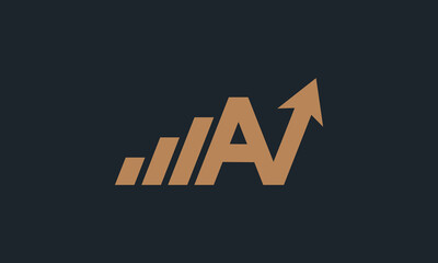 AN rising chart monogram logo design