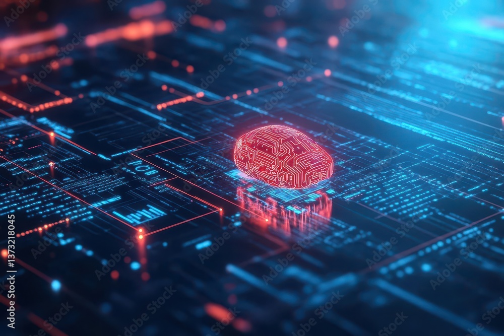 Leinwandbilder Big data artificial intelligence machine learning neural network flow complex information science innovation technology data analysis visualization cyberspace future 3d rendering