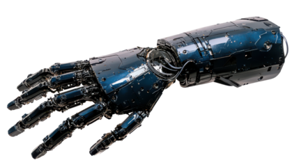 Futuristic robotic hand design with intricate mechanical details
