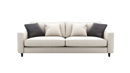 Elegant Modern Sofa with Soft Cushions and Decorative Pillows