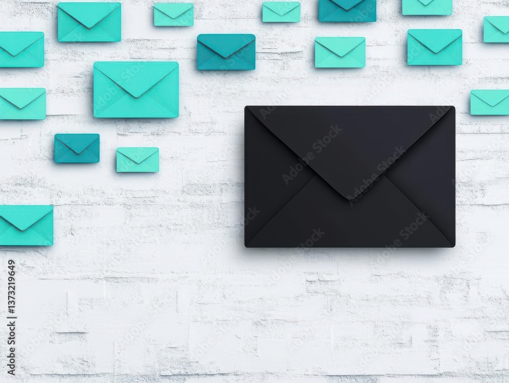 Poster black mail email envelope with rounded lines send and receive message symbol sign button icon on a white background trendy flat isolated design vector