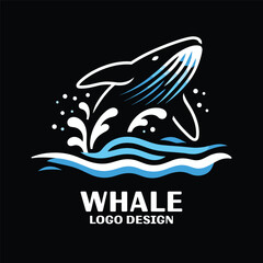 Whale Vector Logo Desgin