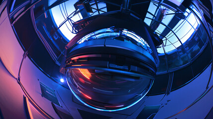 Obraz premium Futuristic looking robot with sleek design and high-tech features set against an atmospheric background capturing the essence of innovation.