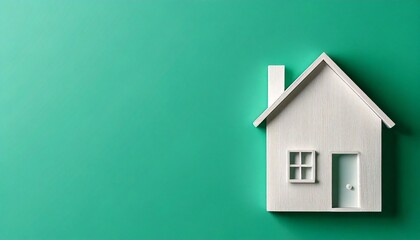 White house and green background residential real estate frame
