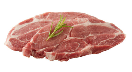Red meat has fat marbling cut out isolated transparent background
