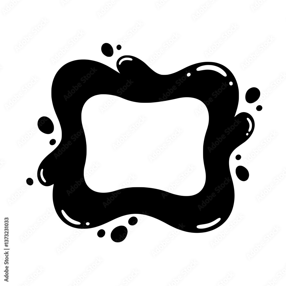 Poster abstract frame and splash design: a dynamic and abstract frame, formed by a liquid-like splash, addi