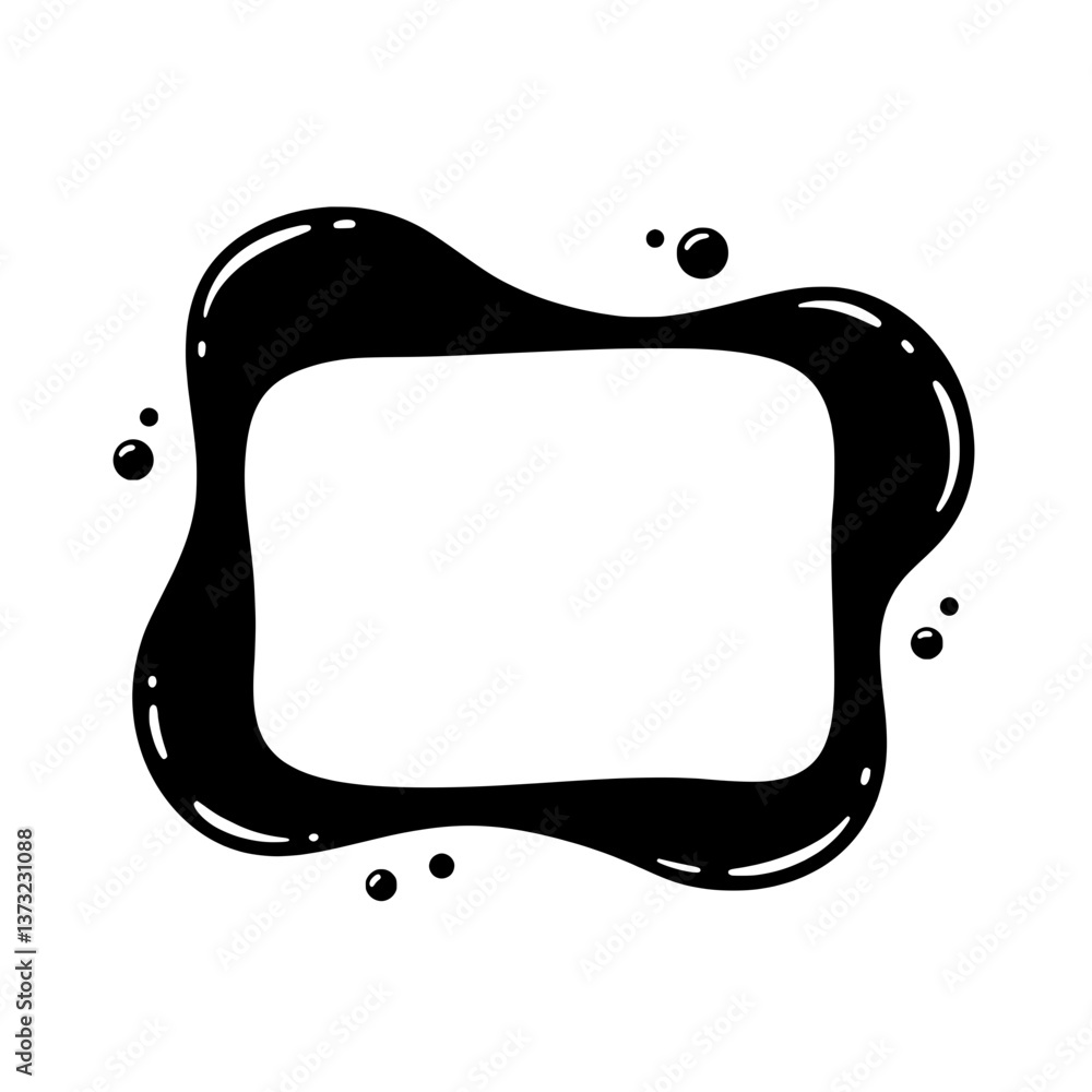 Poster ink frame: a sleek black ink frame, outlined with a glossy finish, surrounds a blank space, creating