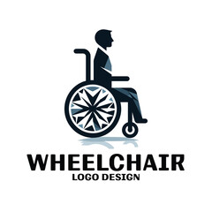 Fototapeta premium Wheelchair Vector Logo Desgin