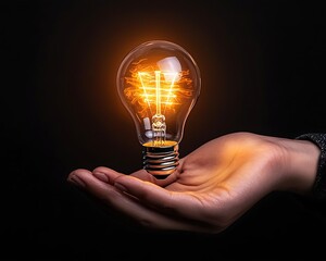 Glowing Idea in Hand.