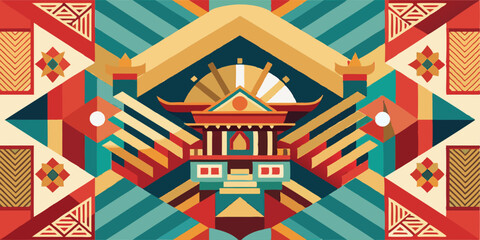 photo geometric pattern with japanese style