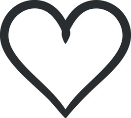 Minimalistic heart outline vector for romantic and design projects.