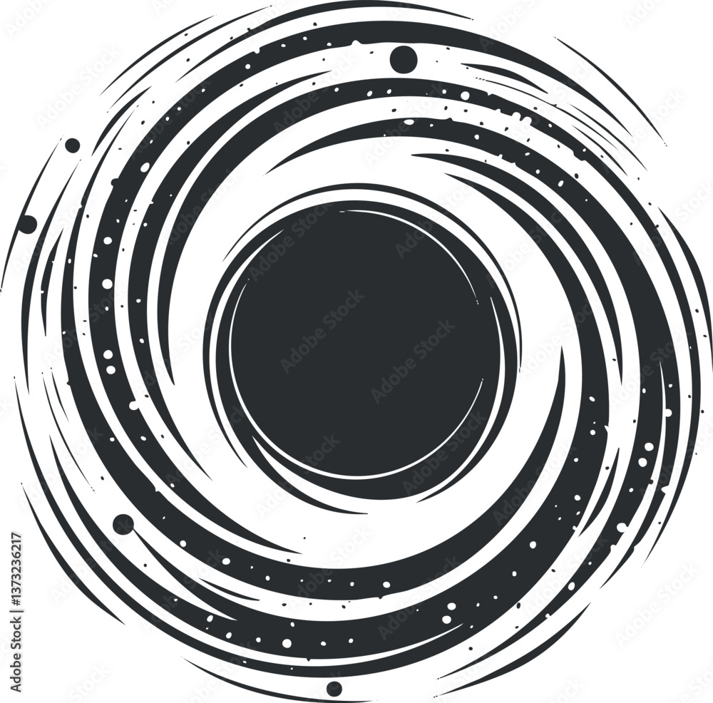 Poster dynamic abstract swirl circle design for modern decorative art and graphic projects.