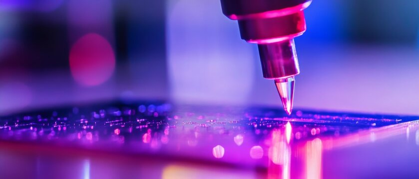 Engineers developing AI driven semiconductor manufacturing, futuristic cleanroom lab with automated precision chip fabrication, High-tech style