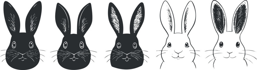 Cute bunny silhouette vector illustration perfect for playful design and decoration.