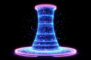 Glowing Energy Vortex with Dark Background.