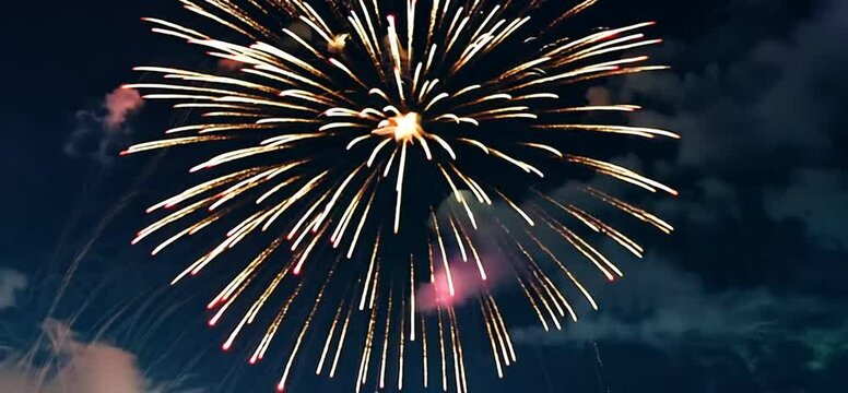 a bright magical flash resembles multi-colored and fiery fireworks