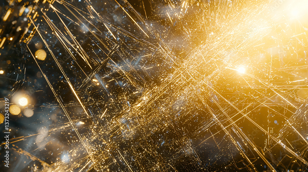 Poster captivating display of sparkles creating a magical atmosphere in a sci-fi environment with light-bas
