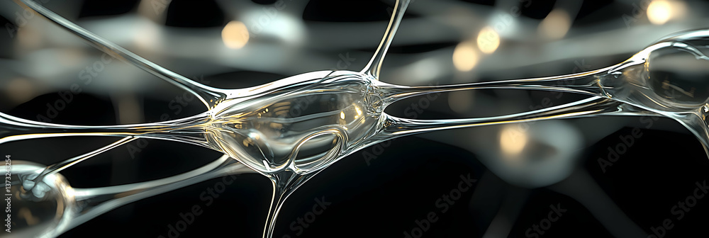 Poster microscopic view of interconnected neurons network