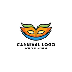 Colorful carnival mask logo design