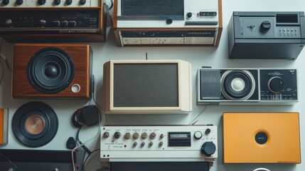 Obraz premium Vintage Audio Equipment Display