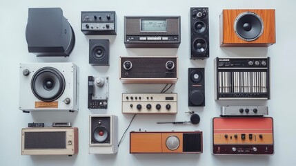 Fototapeta premium Vintage Audio Equipment Display