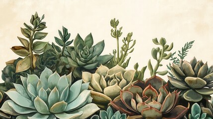 Fototapeta premium Lush Succulent Garden Display