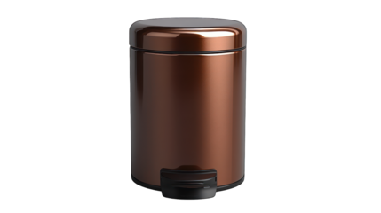 Modern trash bin on a white background