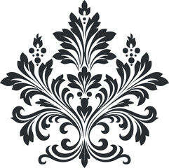Obraz premium Intricate black and white floral ornament pattern with baroque and vintage decorative elements.