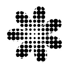 Vector retro flower halftone dots old background