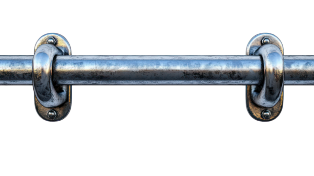 Metal crowd control barrier isolated on a white background