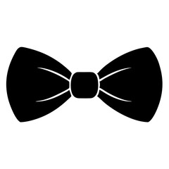 Sleek Bow Tie Silhouette: A minimalist black bow tie silhouette against a plain backdrop. A timeless symbol of elegance and formality.