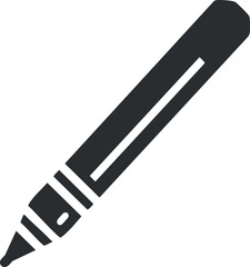 Black pencil icon representing a classic writing and drawing tool for various applications.