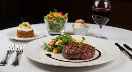 Gourmet Steak Dinner with Dessert