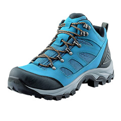 High Performance Blue Hiking Shoes Isolated on Transparent Background