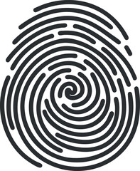 Fototapeta premium Black and white fingerprint illustration symbolizing biometric security and identity verification.