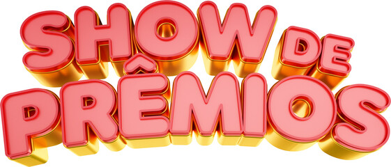 selo 3d show de premios logotipo promocional de campanhas social media