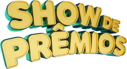 selo 3d show de premios logotipo promocional de campanhas social media