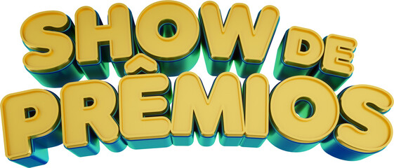 selo 3d show de premios logotipo promocional de campanhas social media
