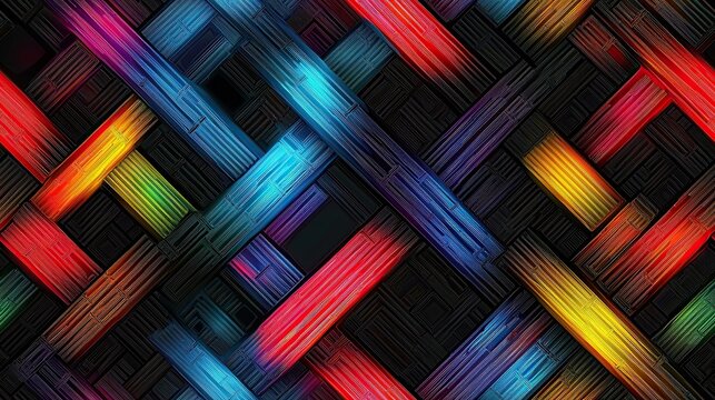 An engaging and eye-catching colorful pattern featuring a variety of shapes and designs that captivates viewers with its vibrancy and energy