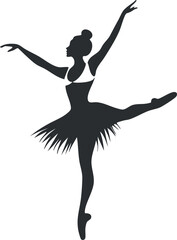 Silhouette of a ballet dancer in an elegant pose, capturing grace and artistic movement.